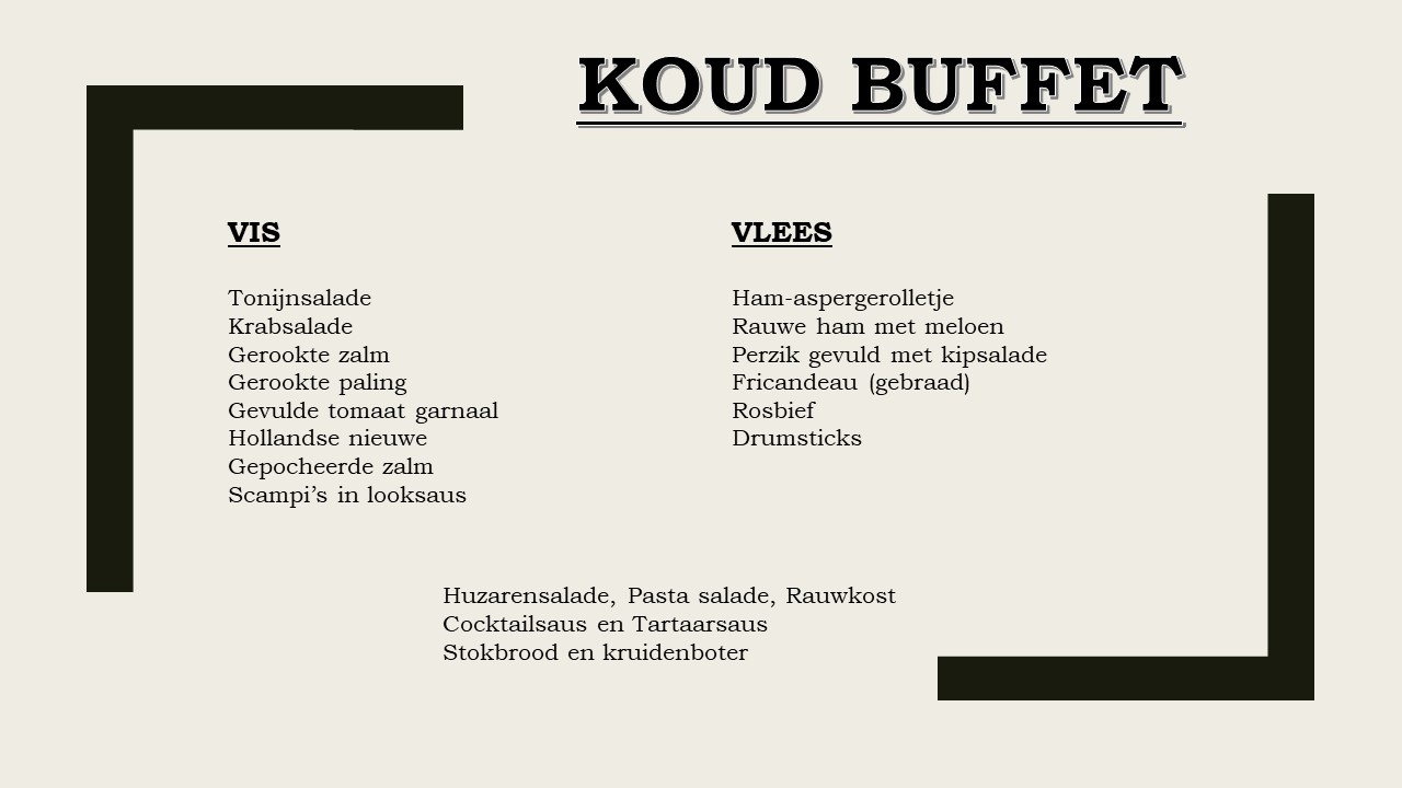 koud buffet camping